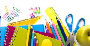 School Supplies On White Background