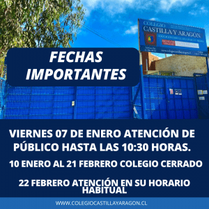 Fechas imporantes CCYA