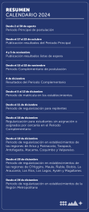 Calendario del proceso SAE