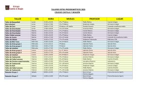 Talleres Extra programáticos CCYA 2025